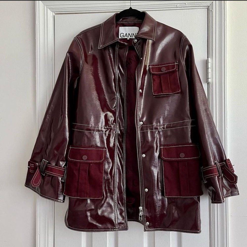 Ganni- Red Patent Jacket